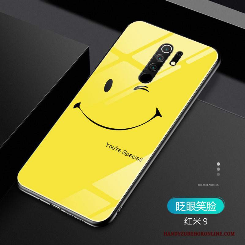 Custodia Redmi 9 Smiley Piccola, Cover Redmi 9 Rosso Net Red