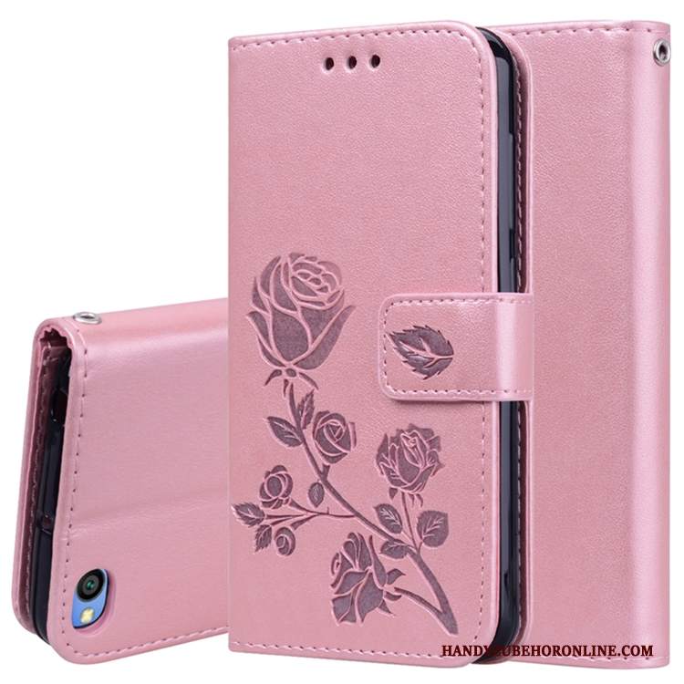 Custodia Redmi Go Pelle Rosa Piccola, Cover Redmi Go Silicone Anti-cadutatelefono