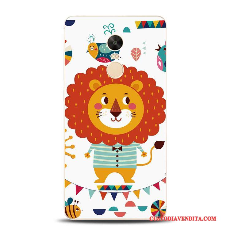 Custodia Redmi Note 4x Colore Rosso Leone, Cover Redmi Note 4x Goffratura Telefono Fiori