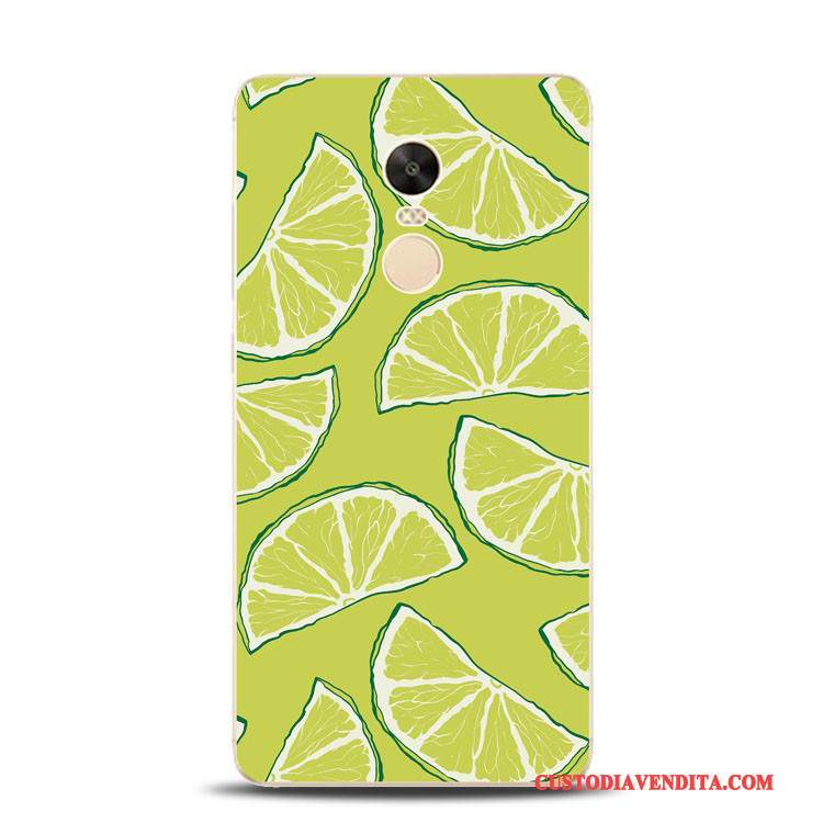 Custodia Redmi Note 4x Goffratura Limone Fresco, Cover Redmi Note 4x Verde Alto