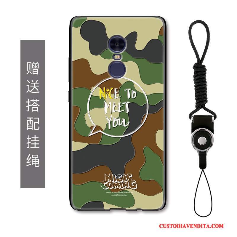 Custodia Redmi Note 4x Goffratura Verde Piccola, Cover Redmi Note 4x Protezione Rossotelefono