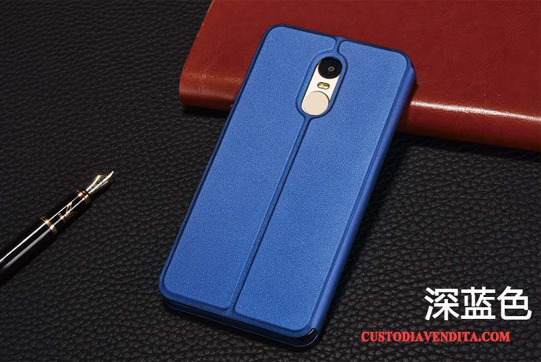 Custodia Redmi Note 4x Pelle Anti-caduta Rosso, Cover Redmi Note 4x Folio Piccolatelefono