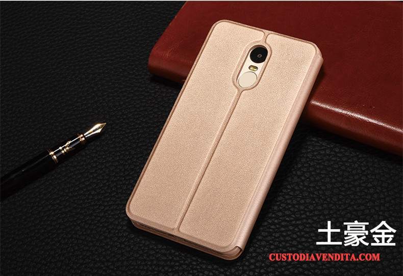 Custodia Redmi Note 4x Pelle Anti-caduta Rosso, Cover Redmi Note 4x Folio Piccolatelefono