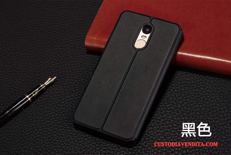 Custodia Redmi Note 4x Pelle Anti-caduta Rosso, Cover Redmi Note 4x Folio Piccolatelefono