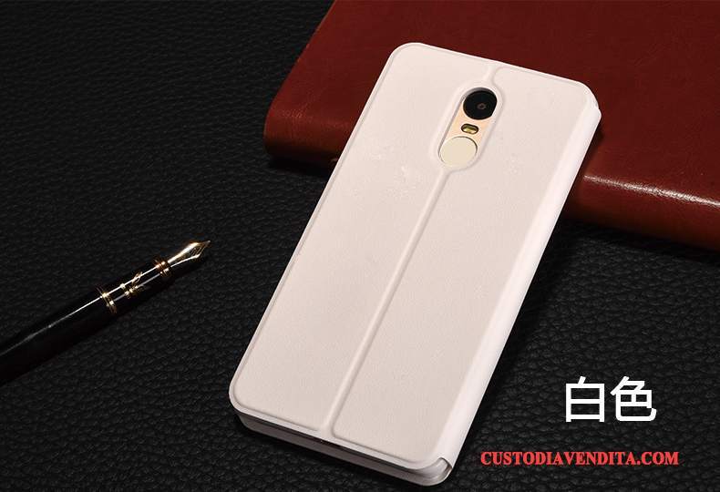 Custodia Redmi Note 4x Pelle Anti-caduta Rosso, Cover Redmi Note 4x Folio Piccolatelefono