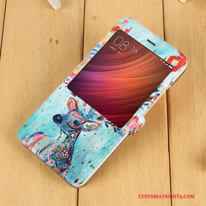 Custodia Redmi Note 4x Pelle Porpora Anti-caduta, Cover Redmi Note 4x Folio Magliatelefono