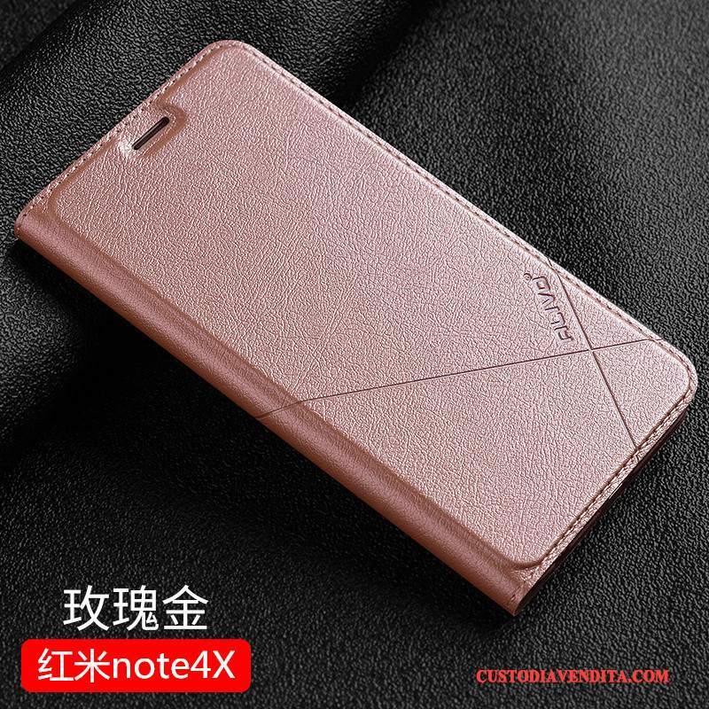 Custodia Redmi Note 4x Pelle Rosso Anti-caduta, Cover Redmi Note 4x Protezione Piccolatelefono