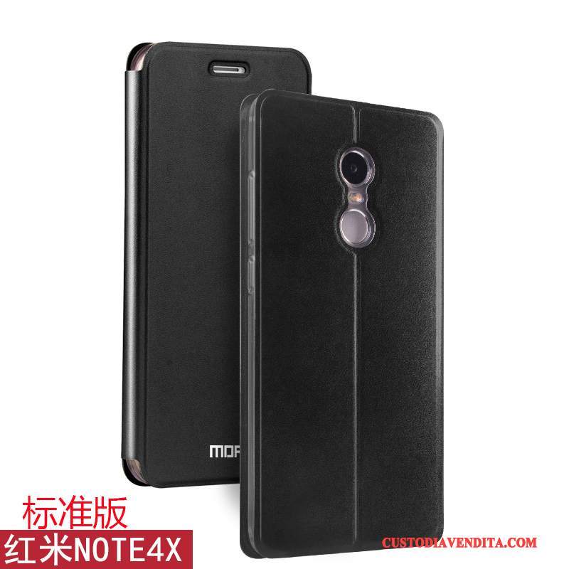 Custodia Redmi Note 4x Pelle Tutto Incluso Anti-caduta, Cover Redmi Note 4x Folio Telefono Rosso