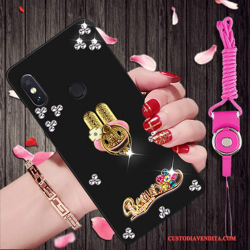 Custodia Redmi Note 5 Pro Cartone Animato Tendenza Morbido, Cover Redmi Note 5 Pro Strass Piccola Rosso