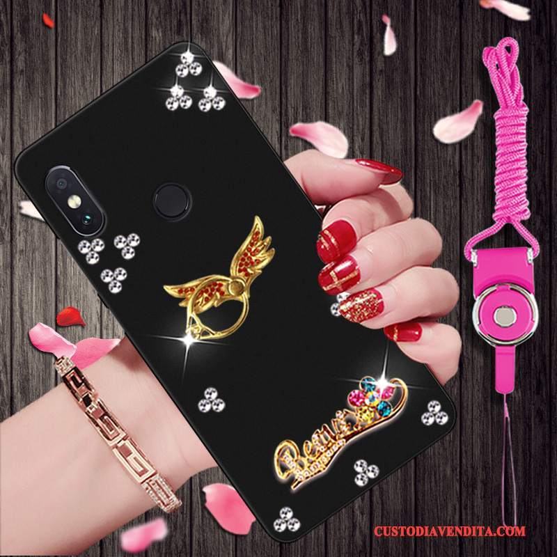 Custodia Redmi Note 5 Pro Cartone Animato Tendenza Morbido, Cover Redmi Note 5 Pro Strass Piccola Rosso