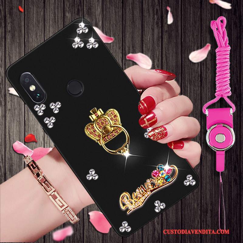 Custodia Redmi Note 5 Pro Cartone Animato Tendenza Morbido, Cover Redmi Note 5 Pro Strass Piccola Rosso