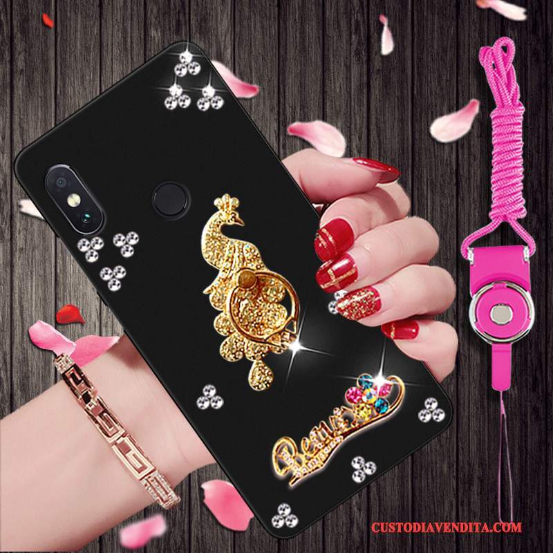 Custodia Redmi Note 5 Pro Cartone Animato Tendenza Morbido, Cover Redmi Note 5 Pro Strass Piccola Rosso