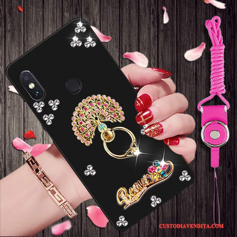 Custodia Redmi Note 5 Pro Cartone Animato Tendenza Morbido, Cover Redmi Note 5 Pro Strass Piccola Rosso