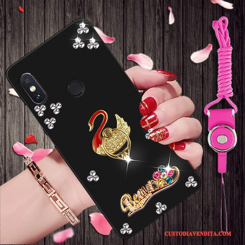 Custodia Redmi Note 5 Pro Cartone Animato Tendenza Morbido, Cover Redmi Note 5 Pro Strass Piccola Rosso