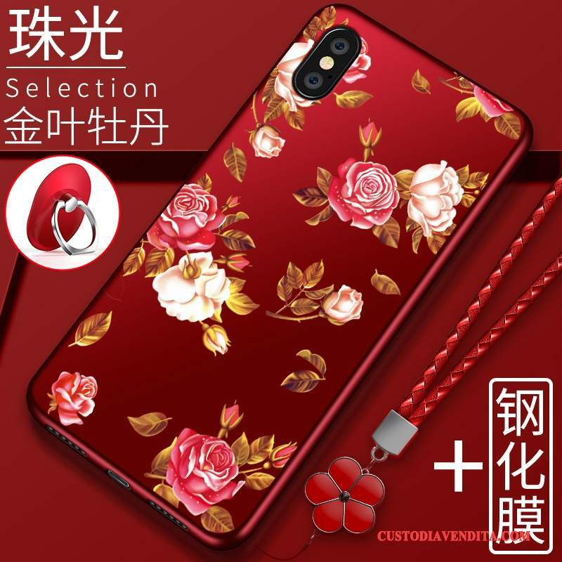 Custodia Redmi Note 5 Pro Creativo Macchiati Morbido, Cover Redmi Note 5 Pro Silicone Tendenza Rosso