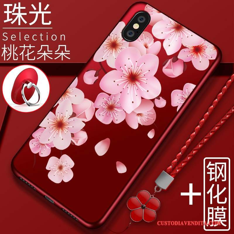 Custodia Redmi Note 5 Pro Creativo Macchiati Morbido, Cover Redmi Note 5 Pro Silicone Tendenza Rosso