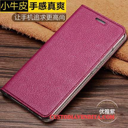 Custodia Redmi Note 5 Pro Pelle Piccola Rosso, Cover Redmi Note 5 Pro Vintage Affari Difficile