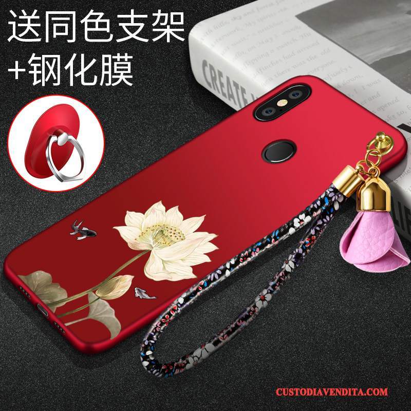 Custodia Redmi Note 5 Pro Silicone Tendenza Rosso, Cover Redmi Note 5 Pro Anti-cadutatelefono