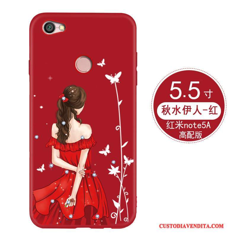 Custodia Redmi Note 5a Creativo Alto Rosso, Cover Redmi Note 5a Silicone Morbido Tendenza