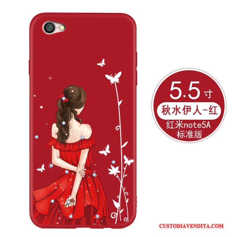 Custodia Redmi Note 5a Creativo Alto Rosso, Cover Redmi Note 5a Silicone Morbido Tendenza