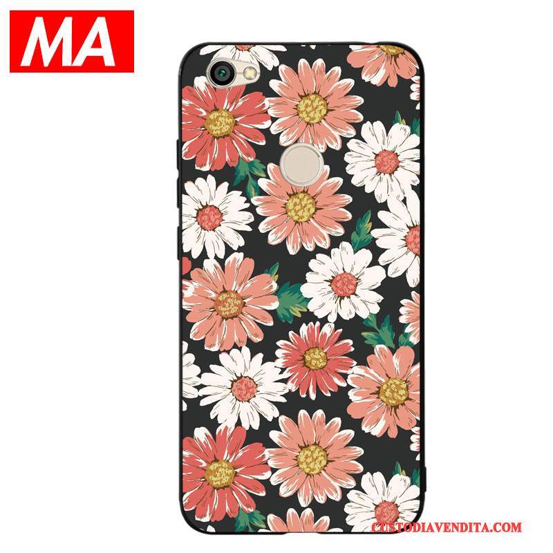 Custodia Redmi Note 5a Creativo Arancionetelefono, Cover Redmi Note 5a Silicone Fiori Alto