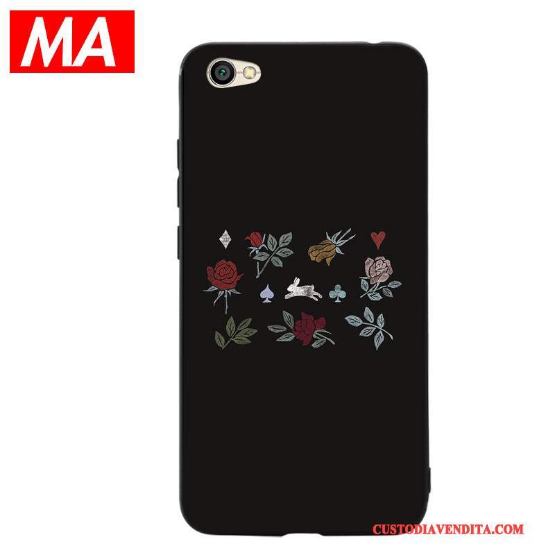 Custodia Redmi Note 5a Creativo Arancionetelefono, Cover Redmi Note 5a Silicone Fiori Alto