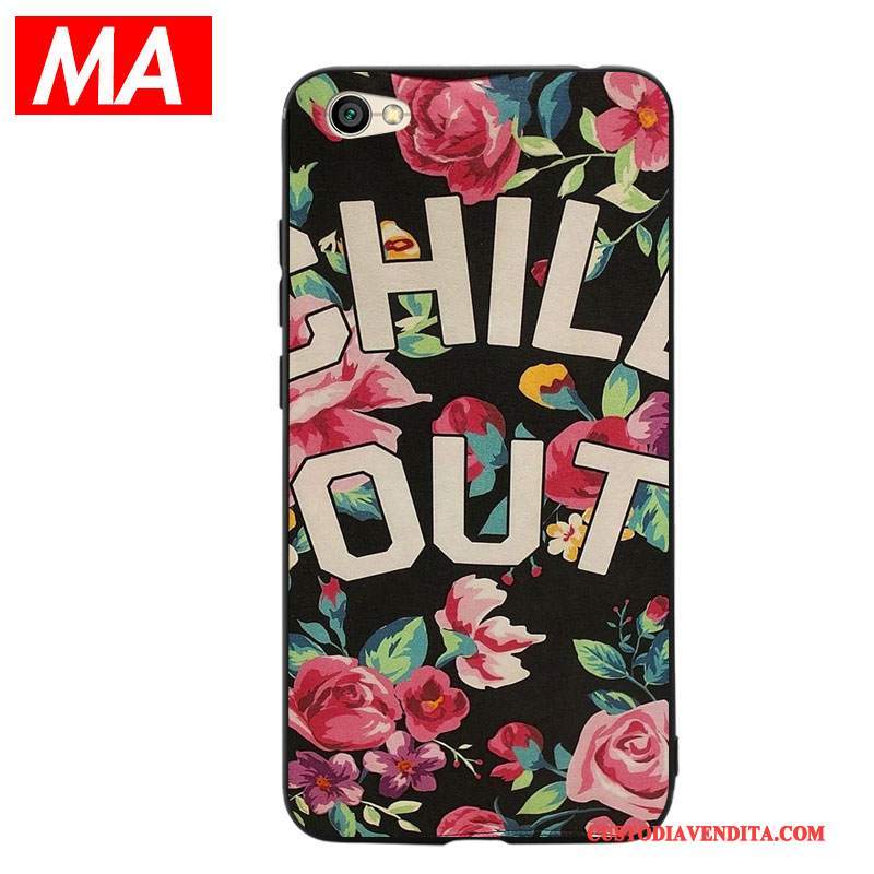 Custodia Redmi Note 5a Creativo Arancionetelefono, Cover Redmi Note 5a Silicone Fiori Alto