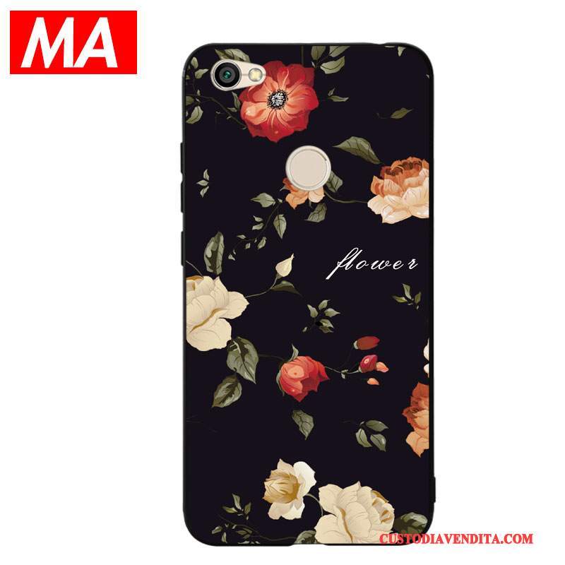 Custodia Redmi Note 5a Creativo Arancionetelefono, Cover Redmi Note 5a Silicone Fiori Alto