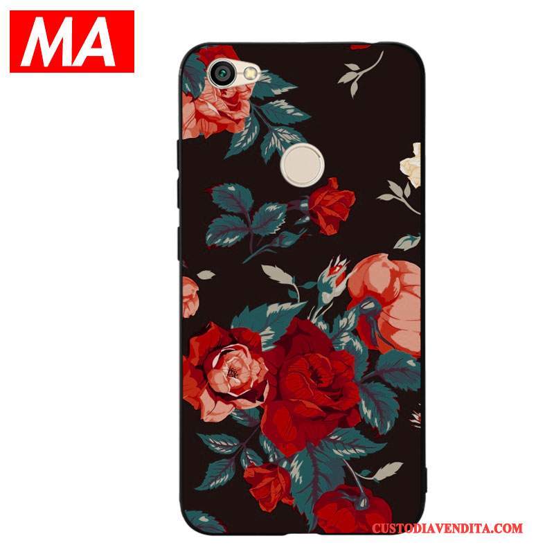 Custodia Redmi Note 5a Creativo Arancionetelefono, Cover Redmi Note 5a Silicone Fiori Alto