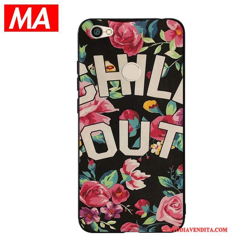 Custodia Redmi Note 5a Creativo Arancionetelefono, Cover Redmi Note 5a Silicone Fiori Alto