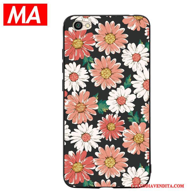 Custodia Redmi Note 5a Creativo Arancionetelefono, Cover Redmi Note 5a Silicone Fiori Alto