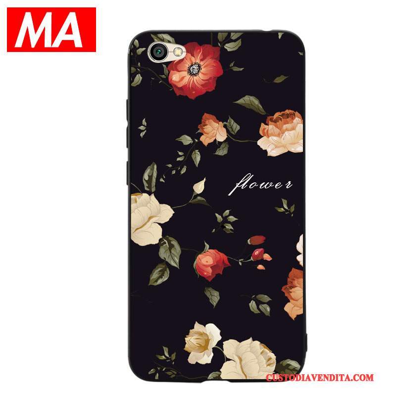 Custodia Redmi Note 5a Creativo Arancionetelefono, Cover Redmi Note 5a Silicone Fiori Alto