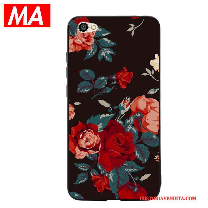 Custodia Redmi Note 5a Creativo Arancionetelefono, Cover Redmi Note 5a Silicone Fiori Alto