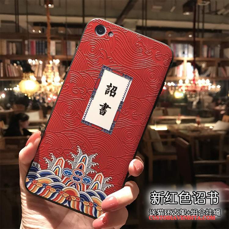 Custodia Redmi Note 5a Creativo Telefono Rosso, Cover Redmi Note 5a Silicone Rosa Stile Cinese