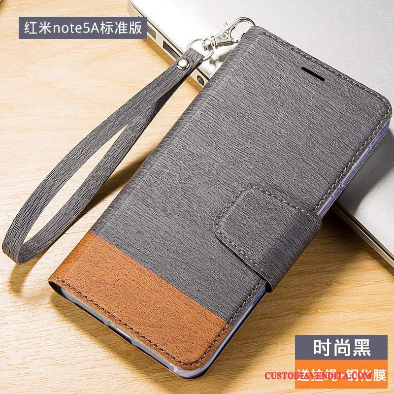 Custodia Redmi Note 5a Folio Tendenza Piccola, Cover Redmi Note 5a Pelle Grigio Anti-caduta