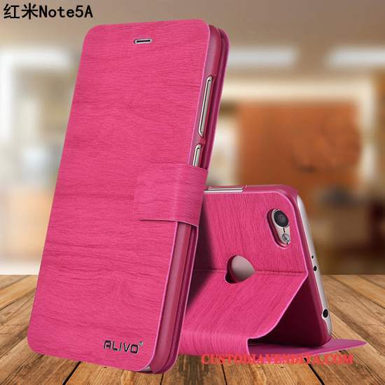 Custodia Redmi Note 5a Pelle Rossotelefono, Cover Redmi Note 5a Folio Piccola Oro