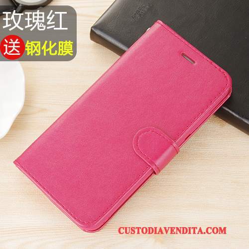 Custodia Redmi Note 5a Pelle Telefono Morbido, Cover Redmi Note 5a Folio Rosso Anti-caduta