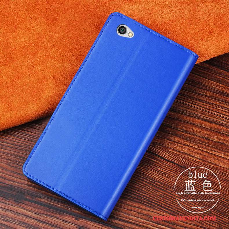 Custodia Redmi Note 5a Pelle Tutto Incluso Blu, Cover Redmi Note 5a Protezione Rosso Anti-caduta