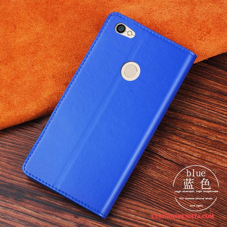 Custodia Redmi Note 5a Pelle Tutto Incluso Blu, Cover Redmi Note 5a Protezione Rosso Anti-caduta