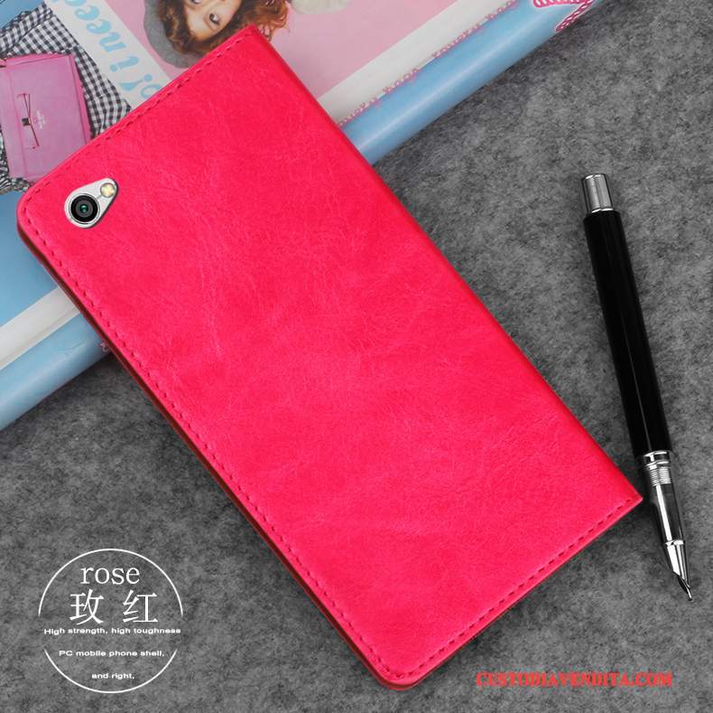 Custodia Redmi Note 5a Silicone Orotelefono, Cover Redmi Note 5a Pelle Rosso Anti-caduta