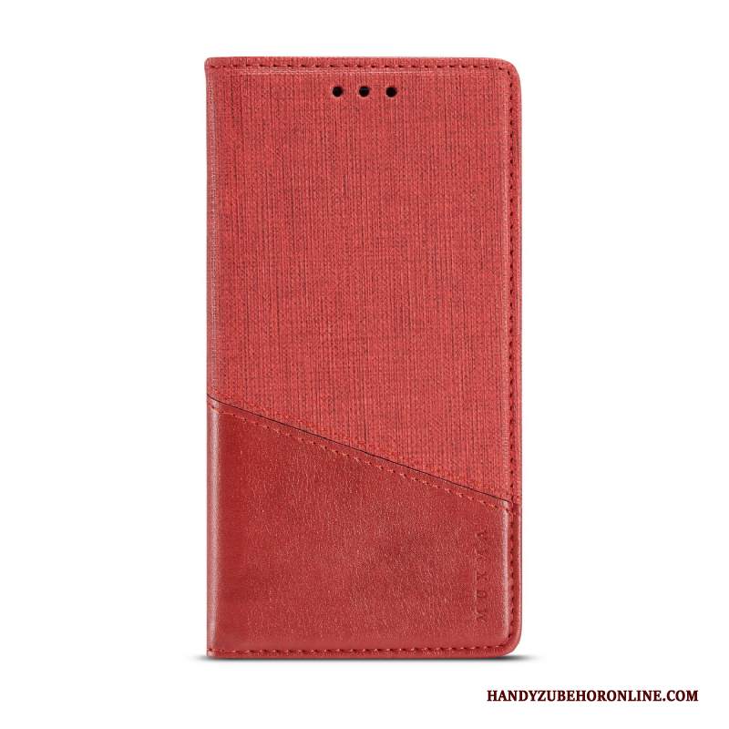 Custodia Redmi Note 6 Pro Pelle Tutto Incluso Anti-caduta, Cover Redmi Note 6 Pro Folio Rosso Piccola