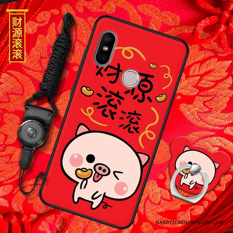 Custodia Redmi Note 6 Pro Protezione Nuovotelefono, Cover Redmi Note 6 Pro Rosso Morbido