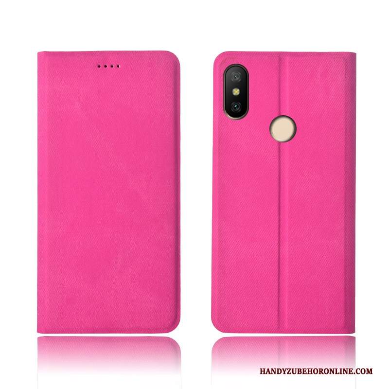 Custodia Redmi Note 6 Pro Protezione Rosso Nuovo, Cover Redmi Note 6 Pro Folio Anti-caduta Morbido