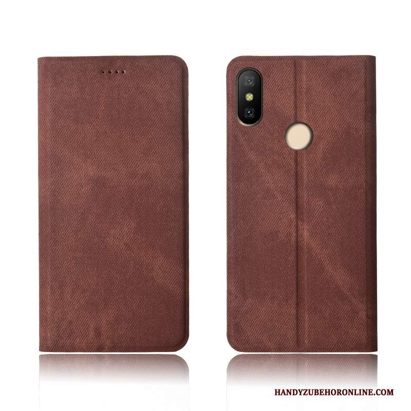 Custodia Redmi Note 6 Pro Protezione Rosso Nuovo, Cover Redmi Note 6 Pro Folio Anti-caduta Morbido