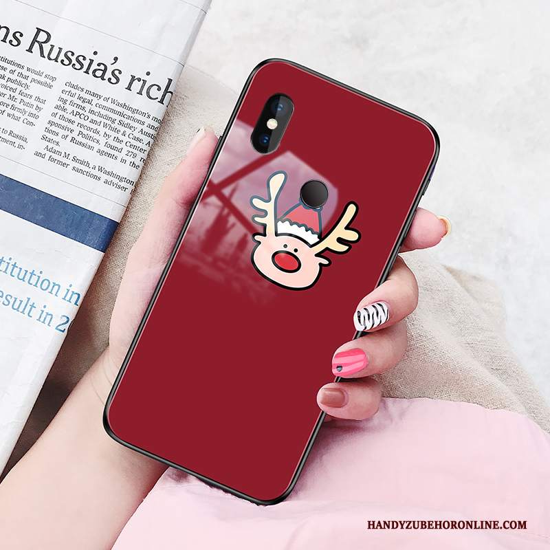 Custodia Redmi Note 6 Pro Protezione Rosso Tendenza, Cover Redmi Note 6 Pro Telefono Vetro