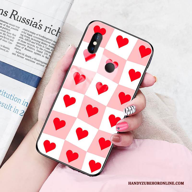 Custodia Redmi Note 6 Pro Protezione Rosso Tendenza, Cover Redmi Note 6 Pro Telefono Vetro