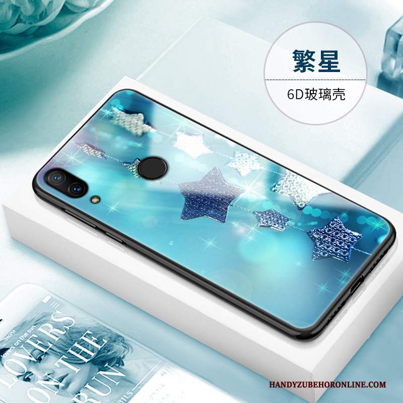 Custodia Redmi Note 7 Blu Marchio Di Tendenza, Cover Redmi Note 7 Di Personalità Anti-caduta