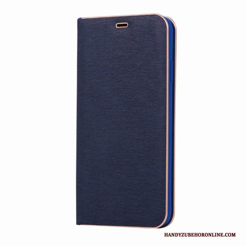 Custodia Redmi Note 7 Protezione Semplici Blu Scuro, Cover Redmi Note 7 Folio Anti-cadutatelefono