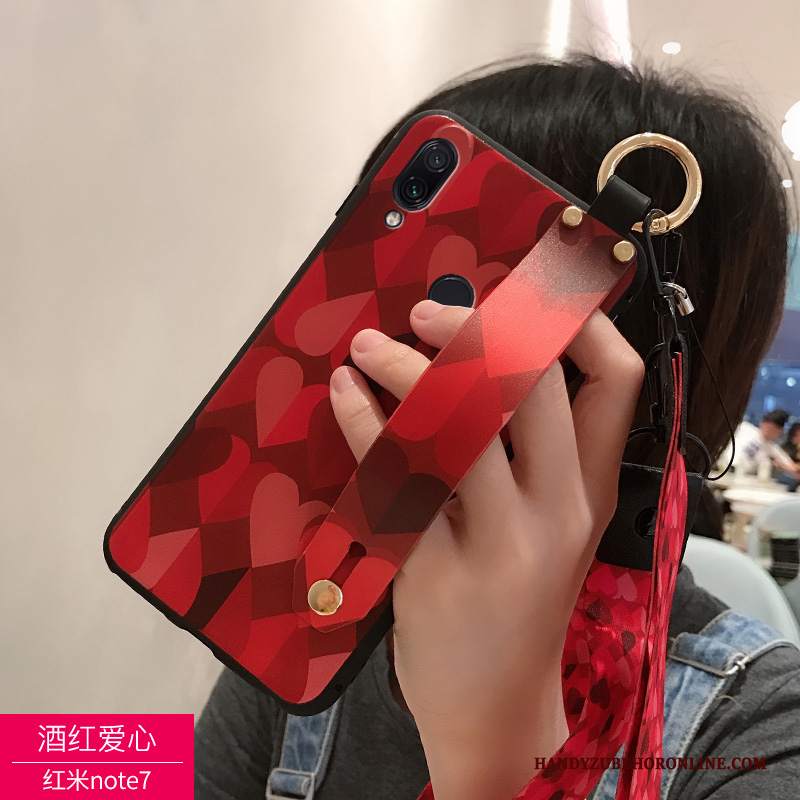 Custodia Redmi Note 7 Silicone Anti-caduta Rosso, Cover Redmi Note 7 Piccola Nero