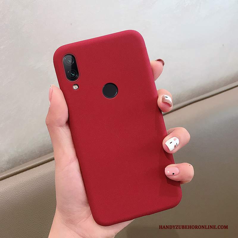 Custodia Redmi Note 7 Silicone Telefono Anti-caduta, Cover Redmi Note 7 Protezione Tutto Incluso Rosso